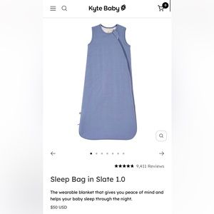 Two gently used large Kyte baby sleep sacks, 1.0 tog